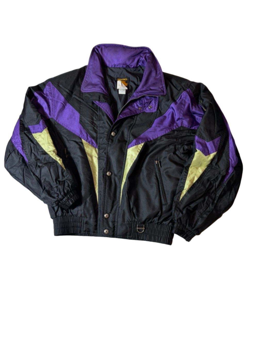 Vintage Descente Ski Jacket Men’s M Purple Black Colorblock 90s Gorpcore